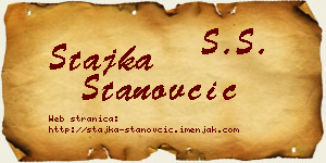 Stajka Stanovčić vizit kartica